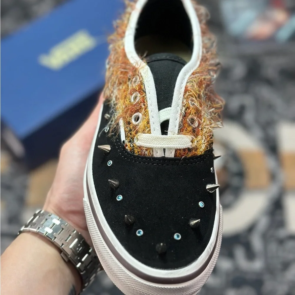 Vans Black and Multicolor Spike-Embellished Platform Sneaker